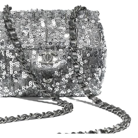 chanel silver sequin bag|chanel clutch bag.